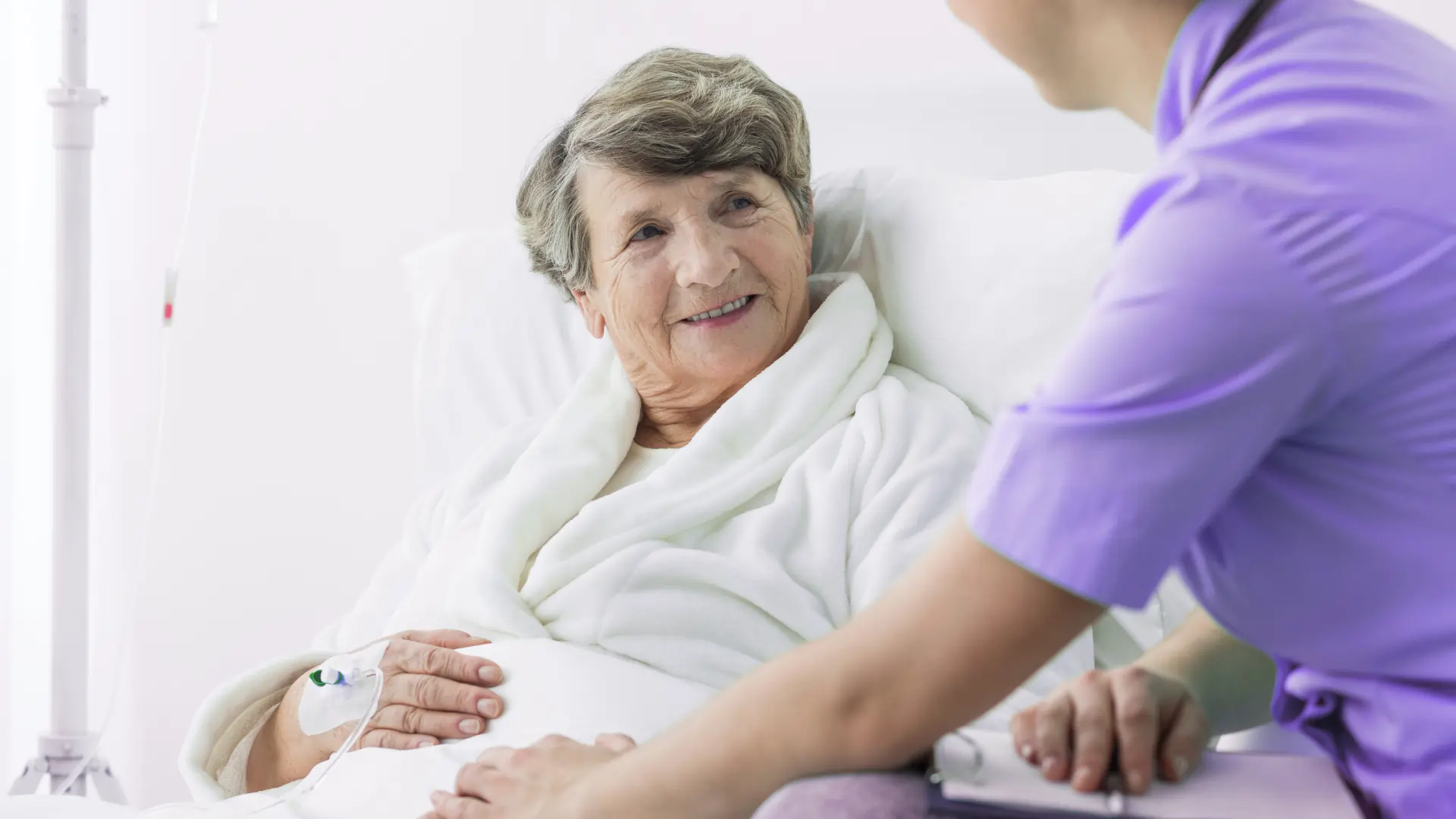 carer with lady at home