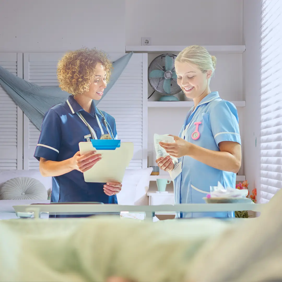 2 nurses at service user home